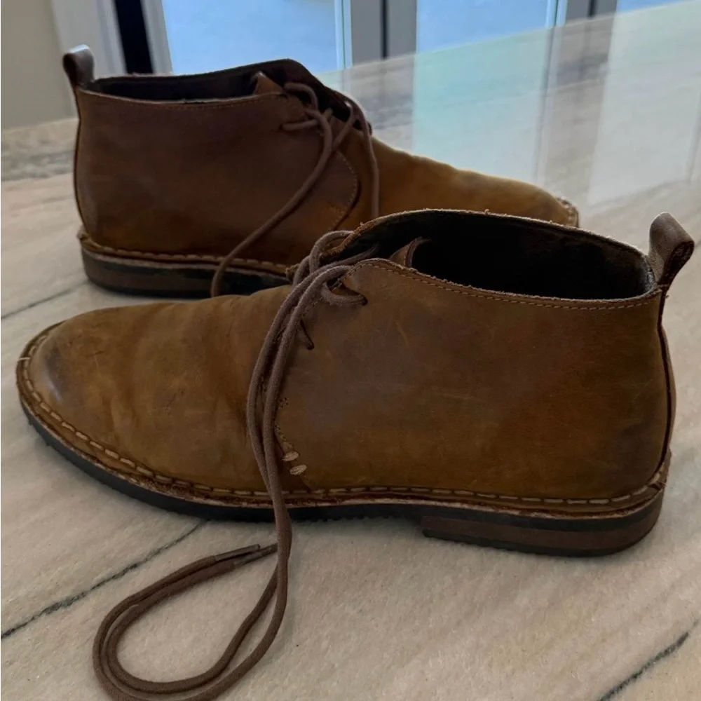 ✨ Men’s Brown‎ Leather Chukka Desert Boots Lace Up Ankle Shoes Sz 9 ✨